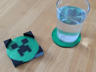 Minecraft Creeper Coasters With Holder