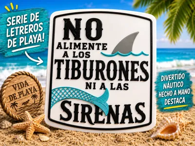 Do Not Feed the Sharks or Mermaids Sign