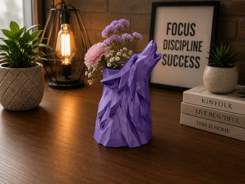 Wolf Vase-Modern Geometric Flower Vase-Home Decor