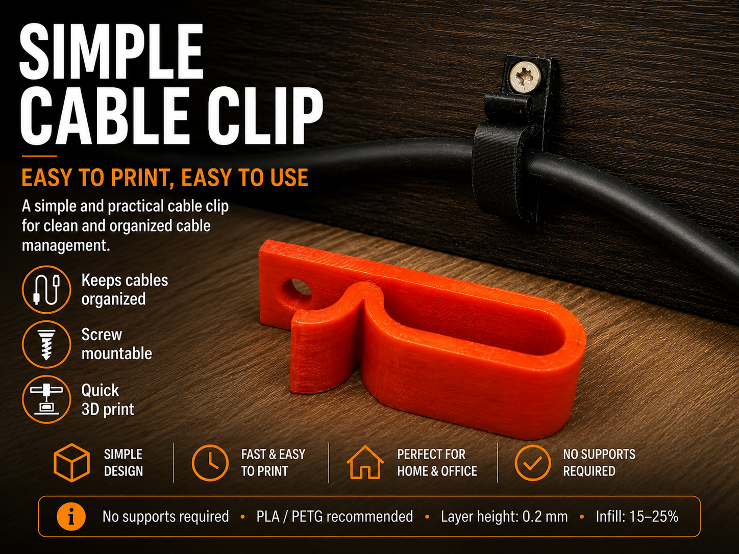 Simple Screw Mount Cable Clips