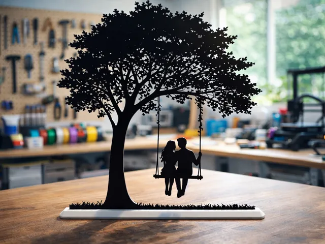 Spring Swing – Couple Silhouette