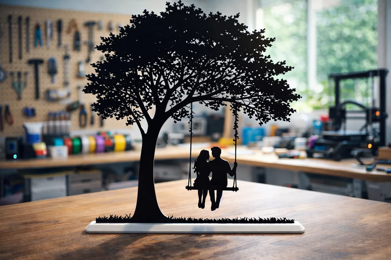 Spring Swing – Couple Silhouette view 2