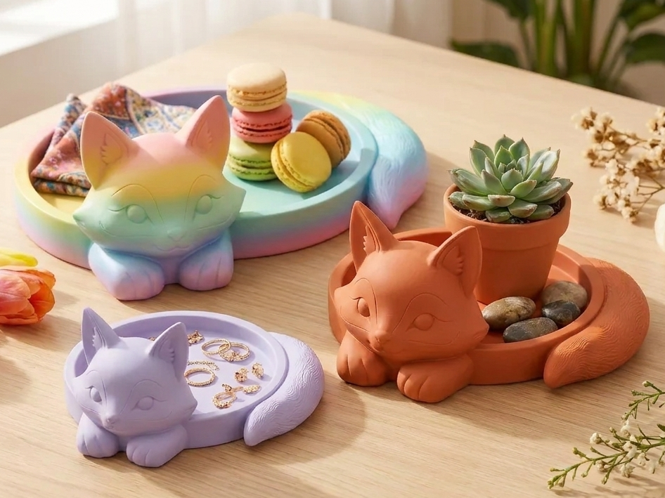 Cute Fox Tray Organizer – 3 Sizes