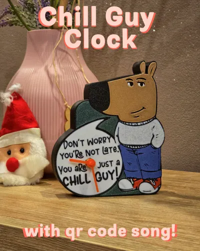 CHILL GUY CLOCK | WITH QR CODE SONG