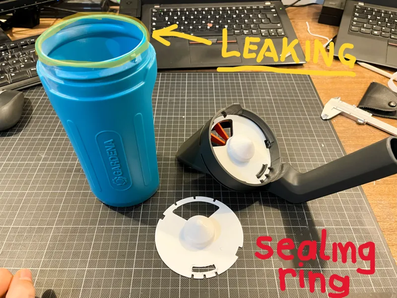 Upgrade for leaking "Gardena Kleinstreuer S" (Art.-Nr. 3255-20)