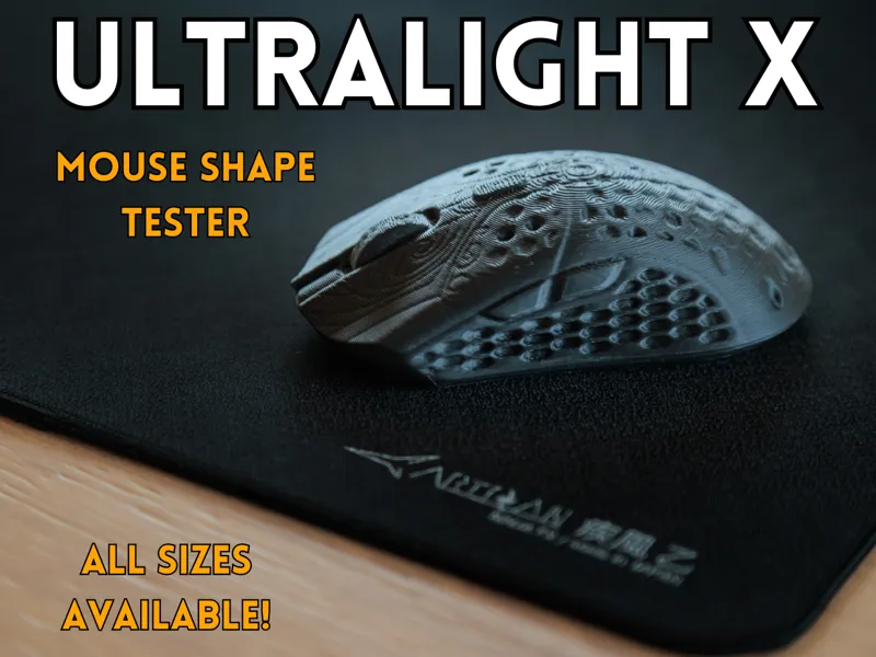 Finalmouse UltralightX Mouse Shape tester (S-L-M)