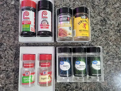 Assorted Spice Bottle Holder with Gridfinity Base