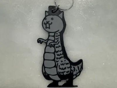 Battle Cats Crazed Lizard Cat Keychain