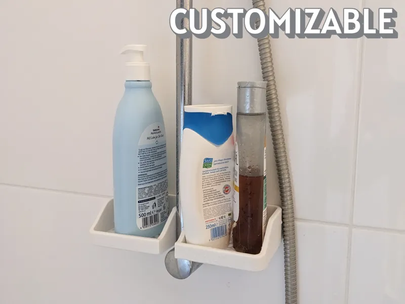 Shower Pole Shelf — Tool-Free Snap-On Mount