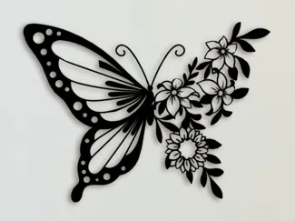 Butterfly and flowers 2d home decor