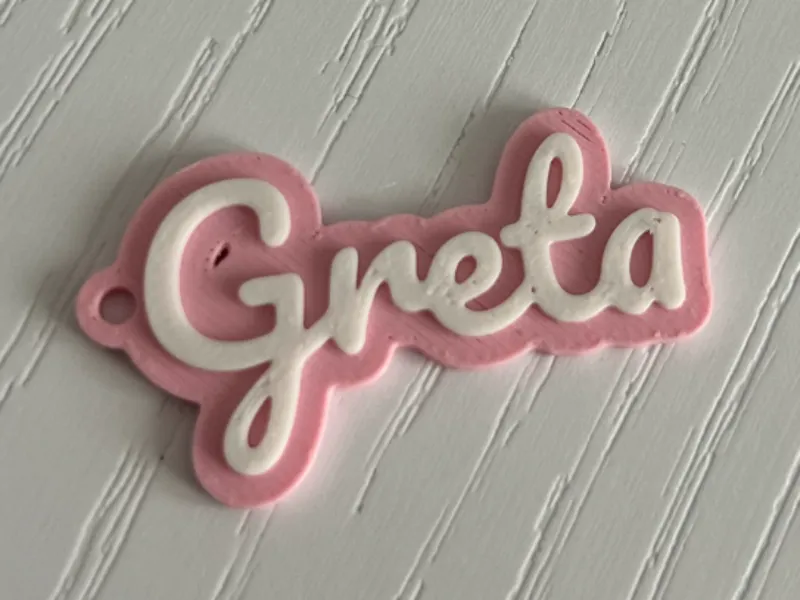 Greta - 3d printed name keychain personalized