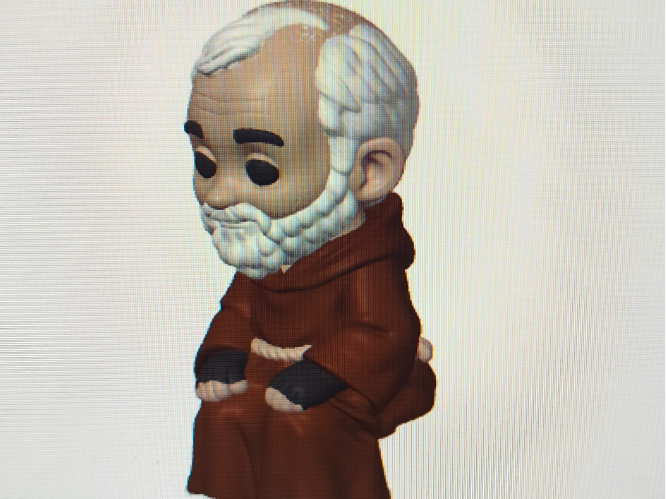 Mini São Padre Pio Sentado – Estátua Religiosa 3D model