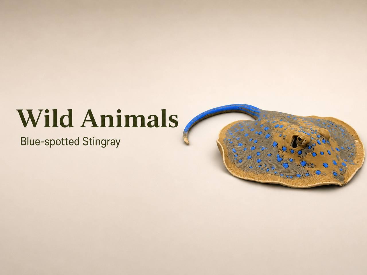 Blue-spotted Stingray - 3D printed Animals, in stock in India