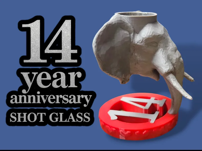 14 Year Anniversary Shot Glass