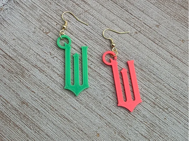 Wicked W Earring Set Green and Pink