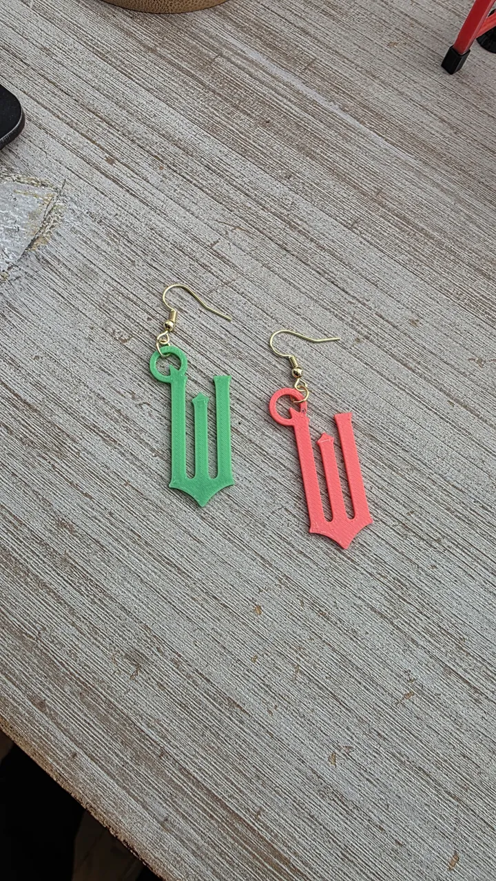 Wicked W Earring Set Green and Pink view 4