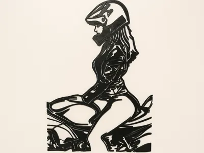 Motorcycle Moto Biker Girl Wall Art Sexy