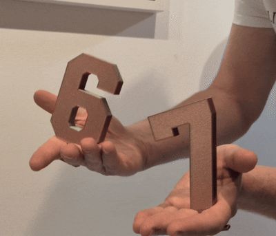 Viral "67" SIX SEVEN Meme Prop with Finger Grips!