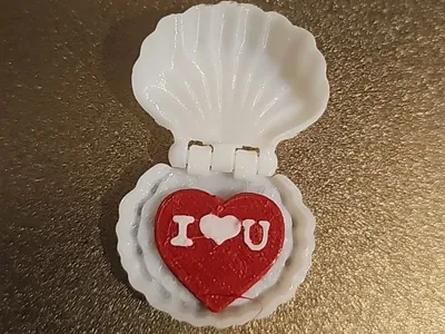 Articulated Oyster Heart Box v2 - Print in Place