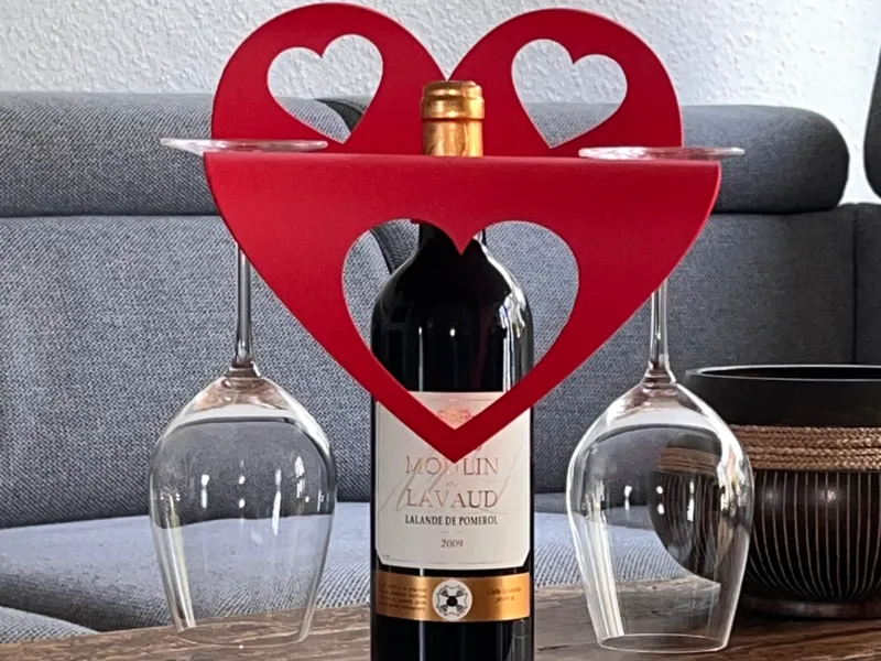 Wine glass holder - Valentin - or Champagne