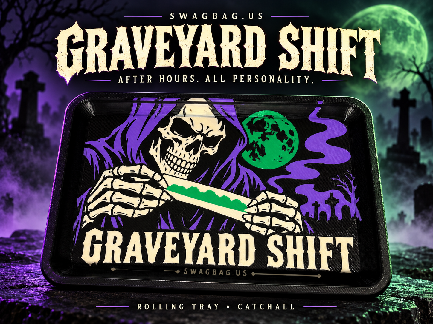 Graveyard Shift Alt — Rolling Tray & Catchall 3D model