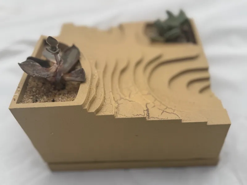 Topographical Desert Map Planter