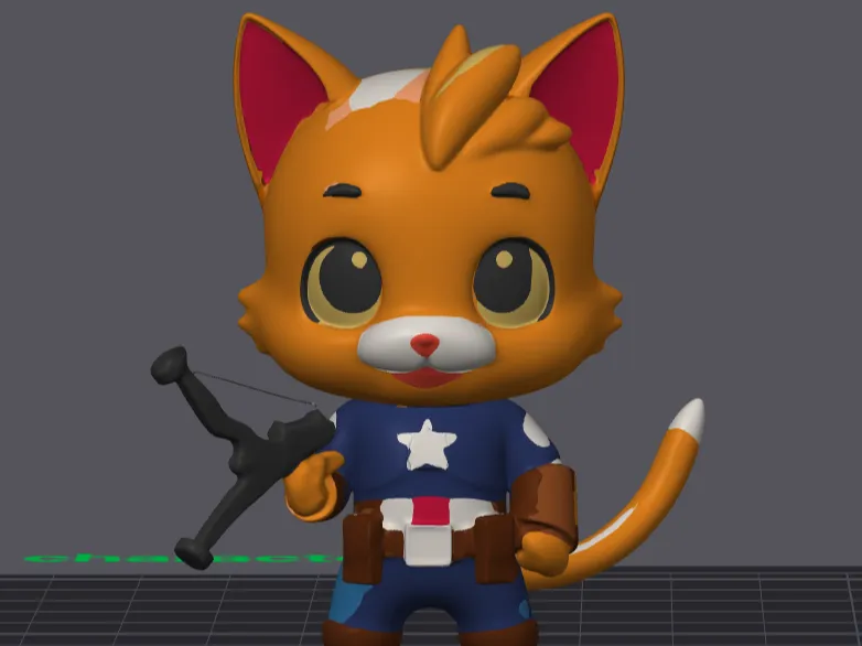 Marvel Captain America Cat with Crossbow Mainecoon