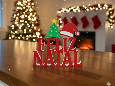 Merry Christmas Decoration - Portuguese and English