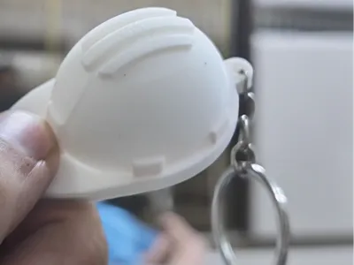 Mini engineer Construction Hard Hat Keychain
