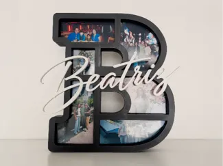 Personalized Letter B Photo Frame with Custom Name