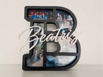 Personalized Letter B Photo Frame with Custom Name