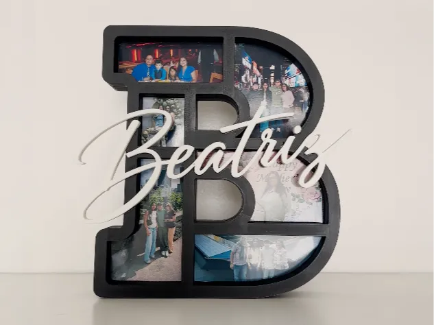 Personalized Letter B Photo Frame with Custom Name