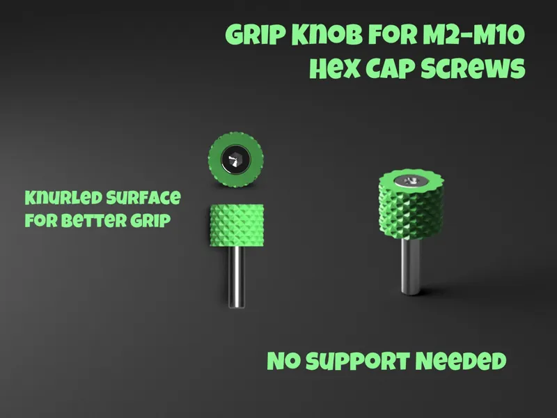 Grip Knob for M2–M10 Hex Cap Screws