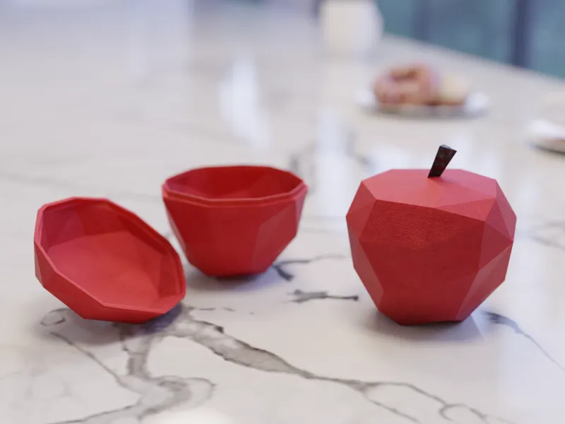 Low Poly Apple Box