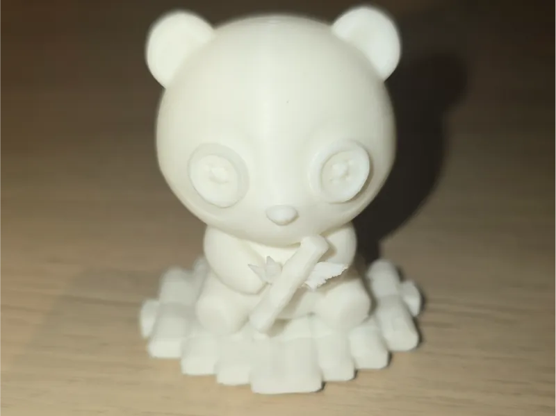Cute Button-Eyed Panda with Bamboo