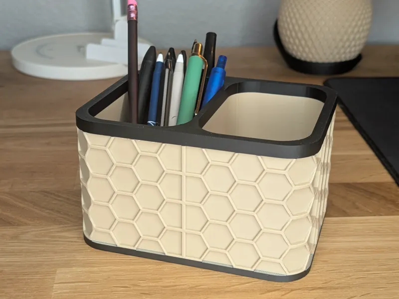 Honeycomb Duo: Minimalist Desk & Remote Organizer
