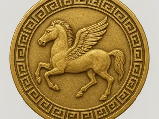 Pegasus Greek Coin – Embossed Relief Replica