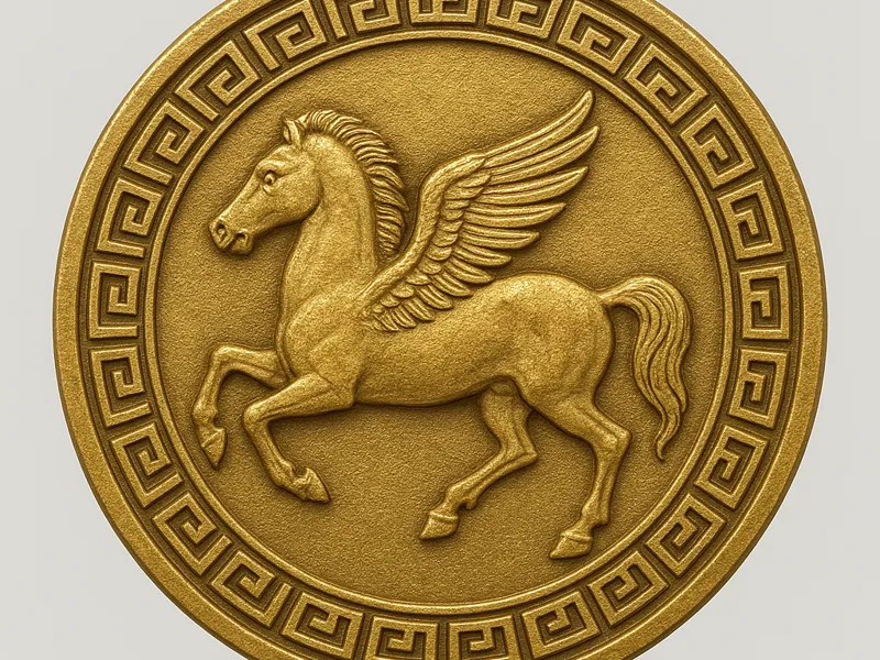 Pegasus Greek Coin – Embossed Relief Replica