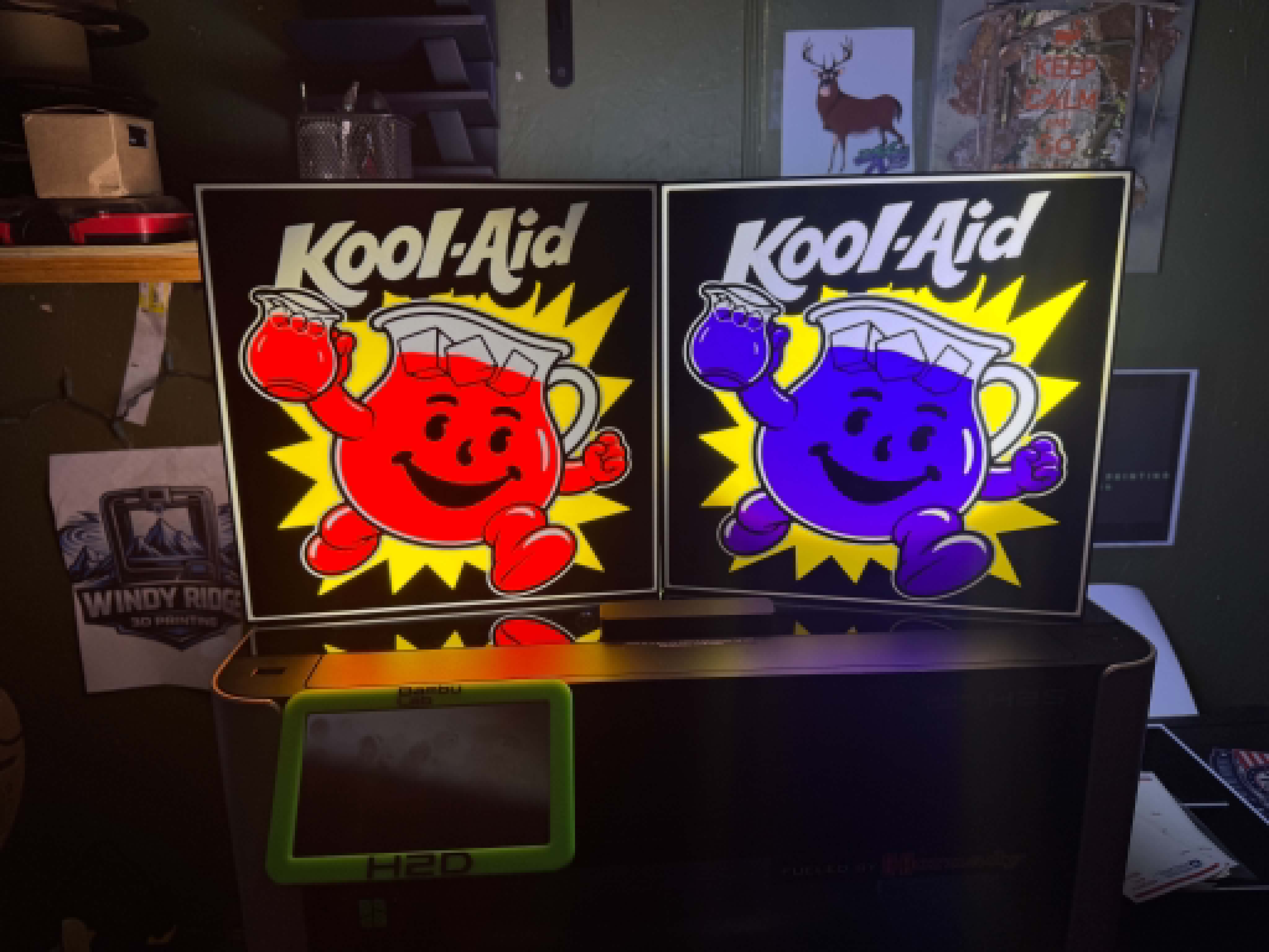 Nostalgia retro kool-aid man illuminated sign/box - Free 3D Print Model ...