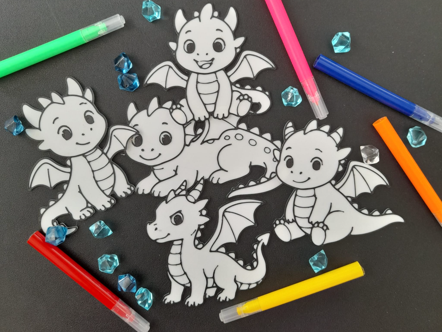 Kit de Pintura – Dragões Fofos - Fácil Impressão