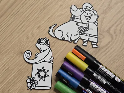 Pascal Russel Dug Dog Coloring Paint Craft DIY