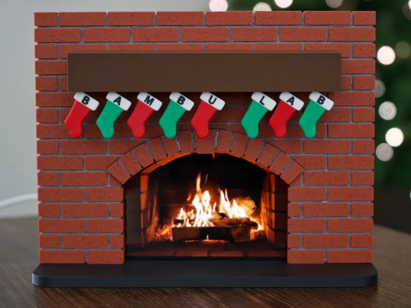 Christmas Fireplace MagSafe Phone Charging Display