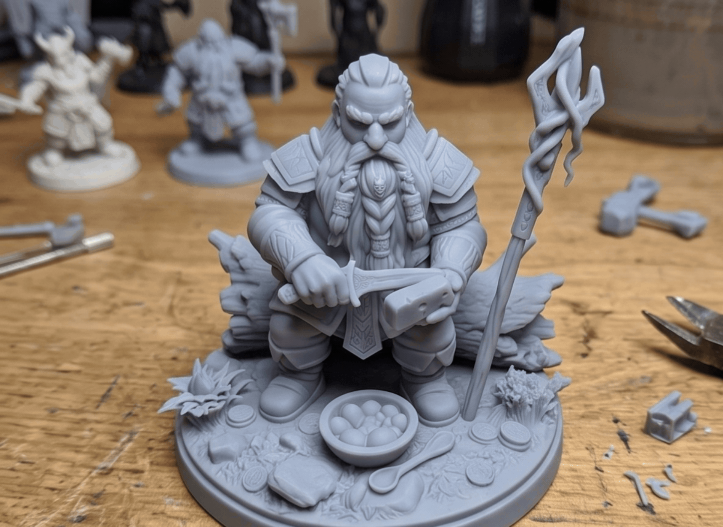 Short Rest Dwarven Druid Camp| RPG Hero Miniature