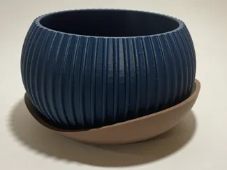 Ribbed Planter and Saucer