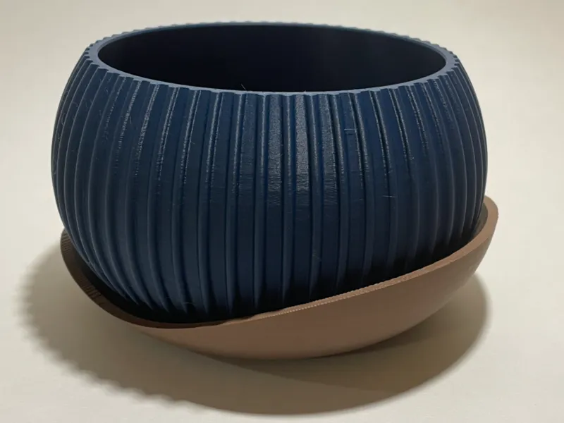 Ribbed Planter and Saucer