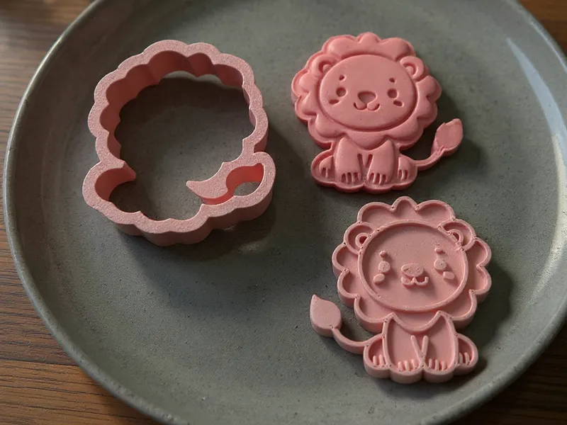 Baby animal cookie cutter set with stamp
