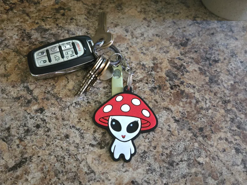 Mushroom Alien Keychain
