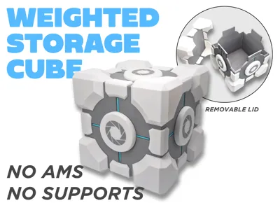 Portal 1 Weighted Aperture Storage Cube-Easy Print