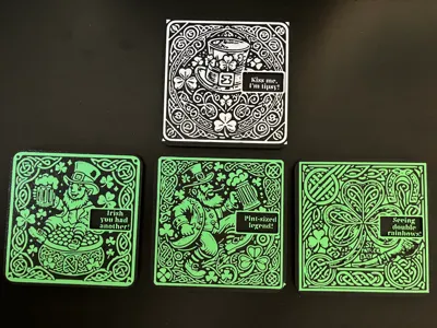 Spin & Sip – St. Patrick’s Day Coasters