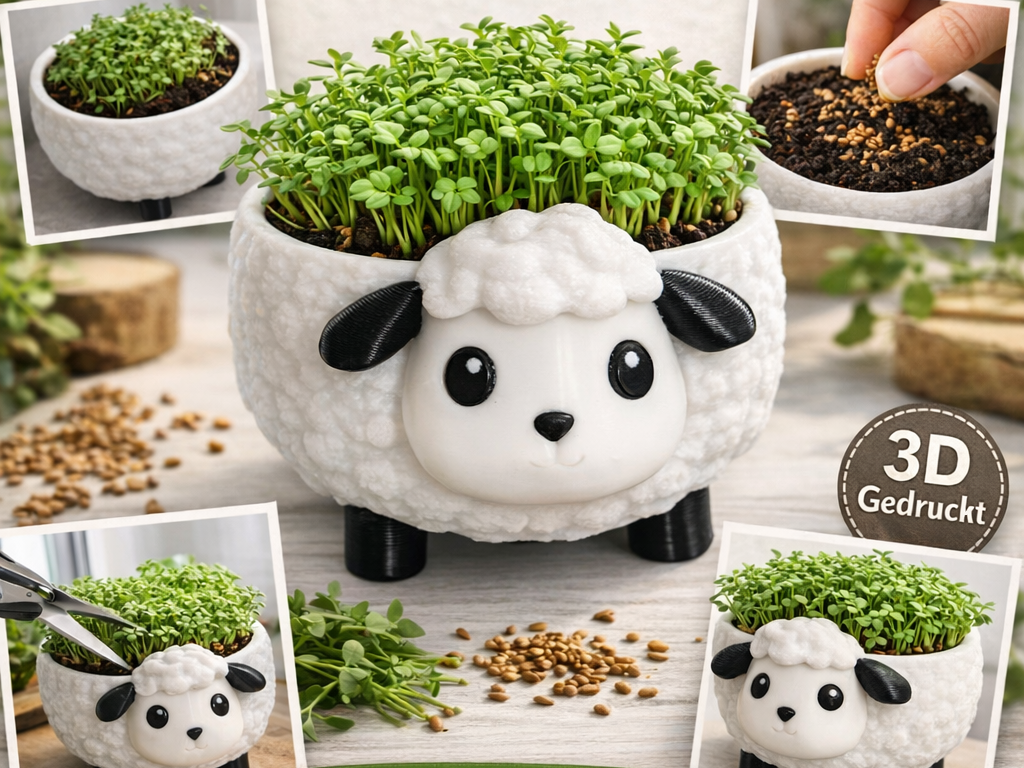 Cute Sheep Cress Planter – “The Planting Määääh”